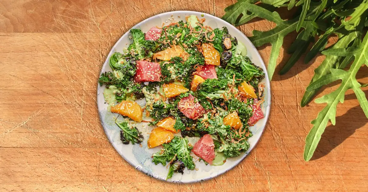 Charred Kale With Citrus And Green Tahini