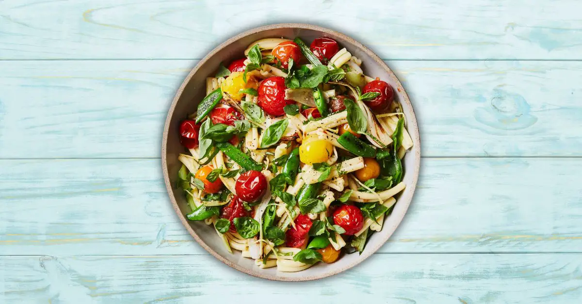 Pasta Salad With Spring Vegetables And Tomatoes
